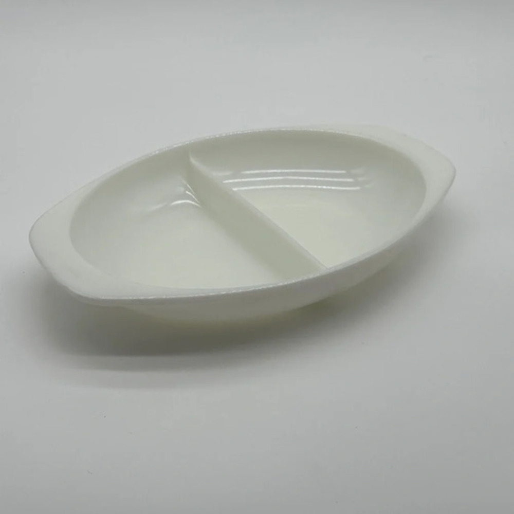 Vintage Pyrex White Milk Glass Divided‎ Serving Dish Platter Bowl 1 1/2 QT #1083